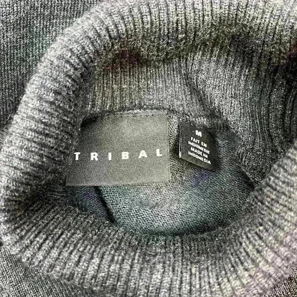 Tribal Dark Grey Turtleneck Sweater Size M - Picture 5 of 8